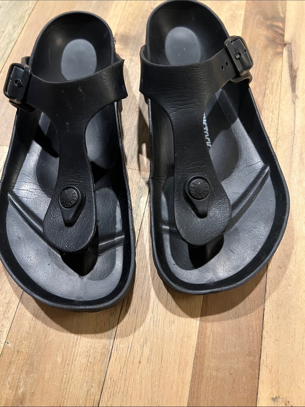 Birkenstock Black Kids Thong EVA Sandals with Buckle - Picture 4 of 4